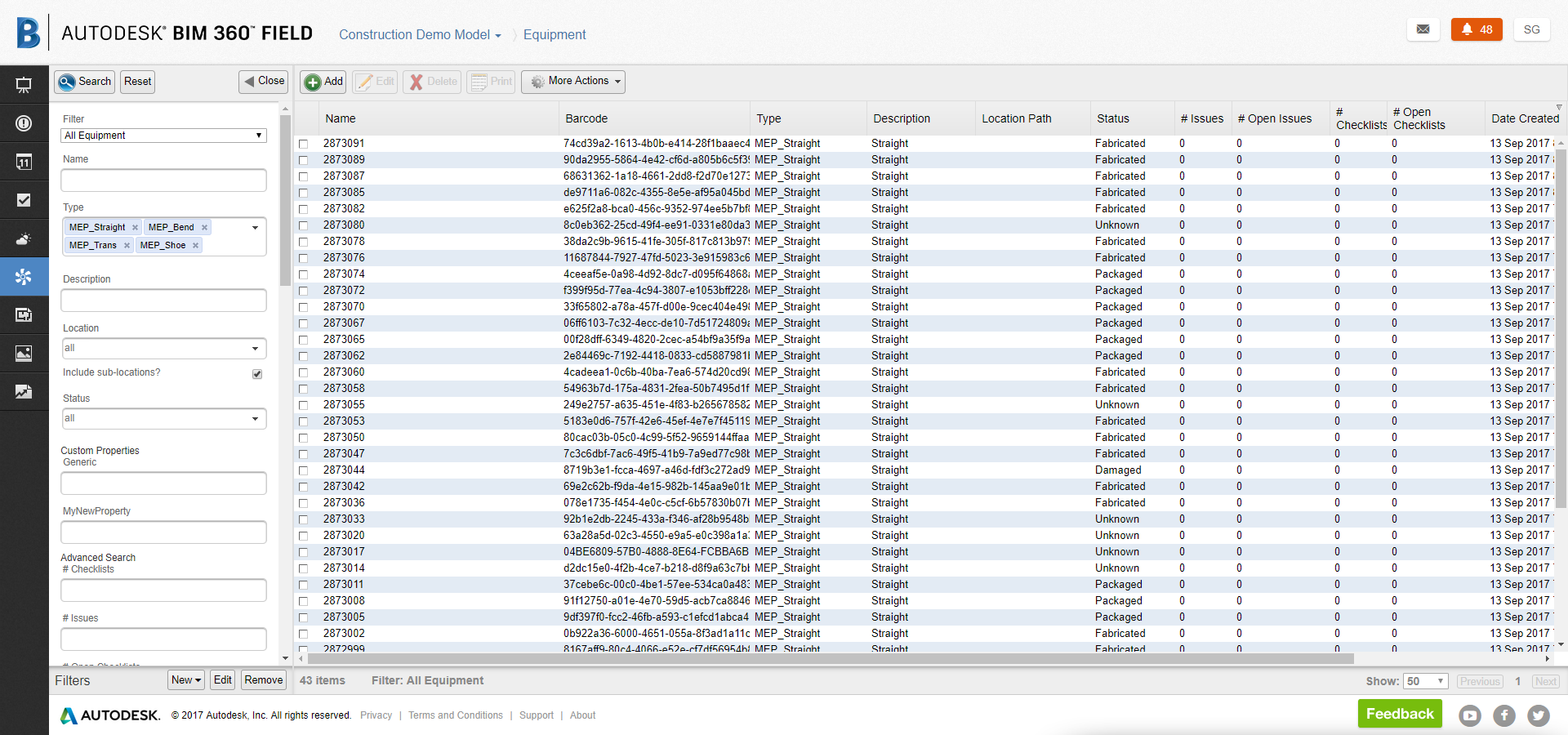 Visualizing BIM360 Field / MEP Tracked Project Status