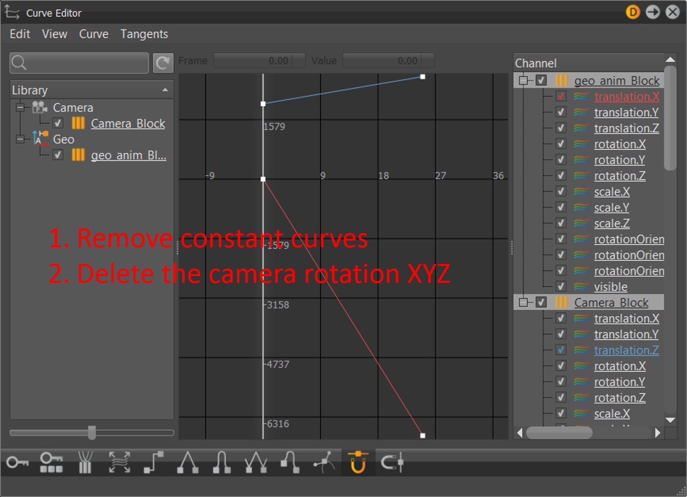 Working in Vred with Camera and aim