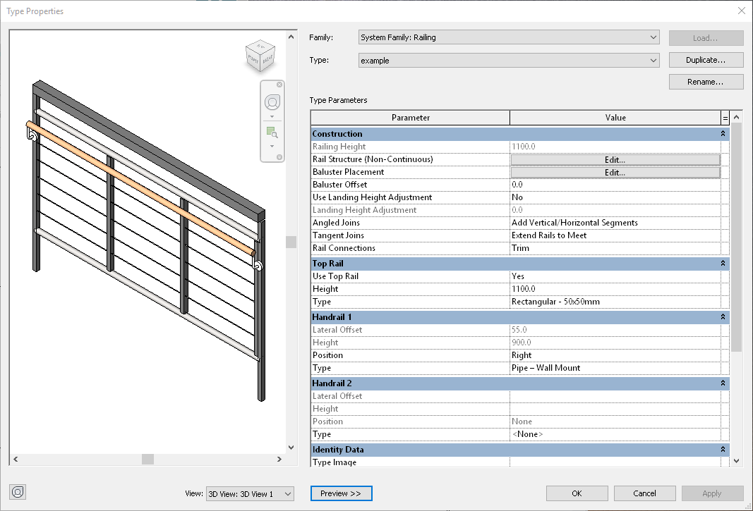 Revit Railing Families