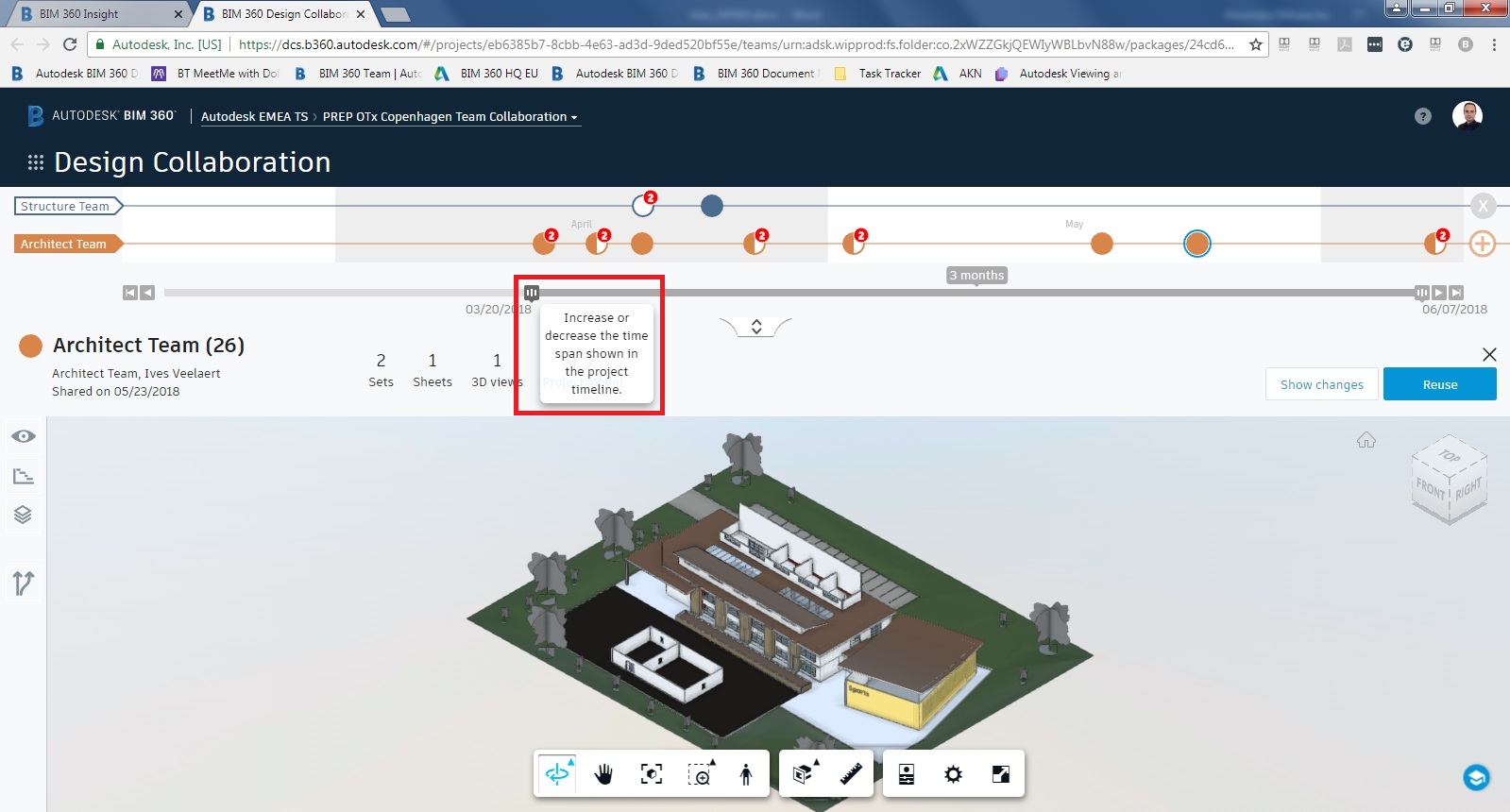 Analyze data in cloud-based BIM models from other teams or trades