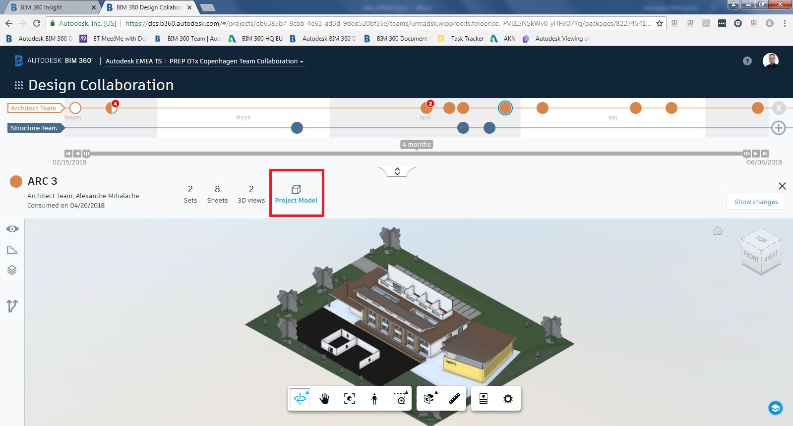 Analyze data in cloud-based BIM models from other teams or trades