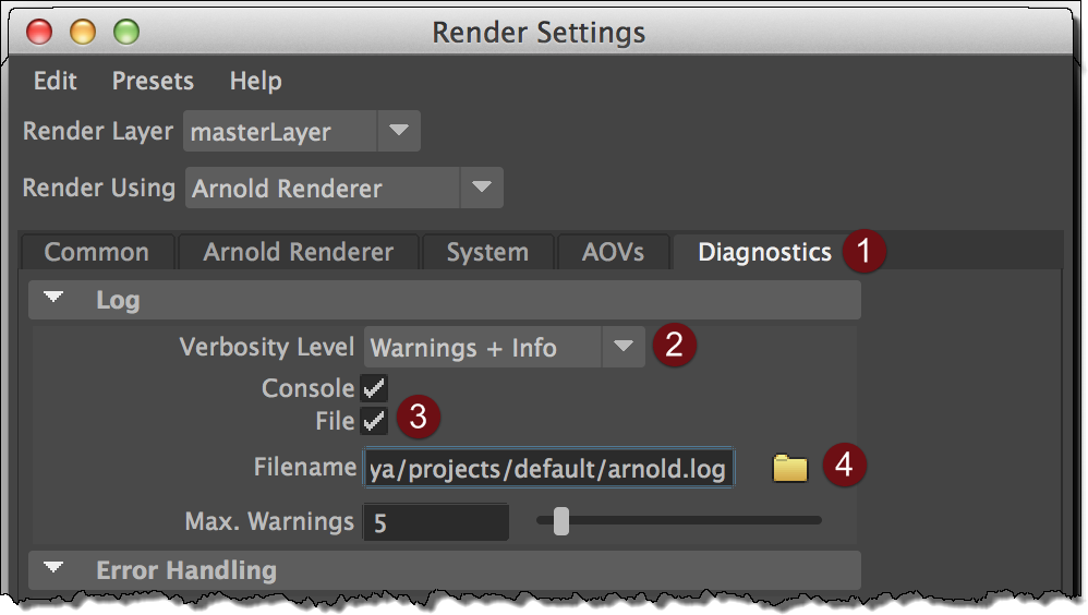 [OSX] Getting Arnold logs for batch renders with MtoA in Maya