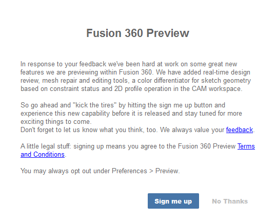 Fusion 360 Tech Preview