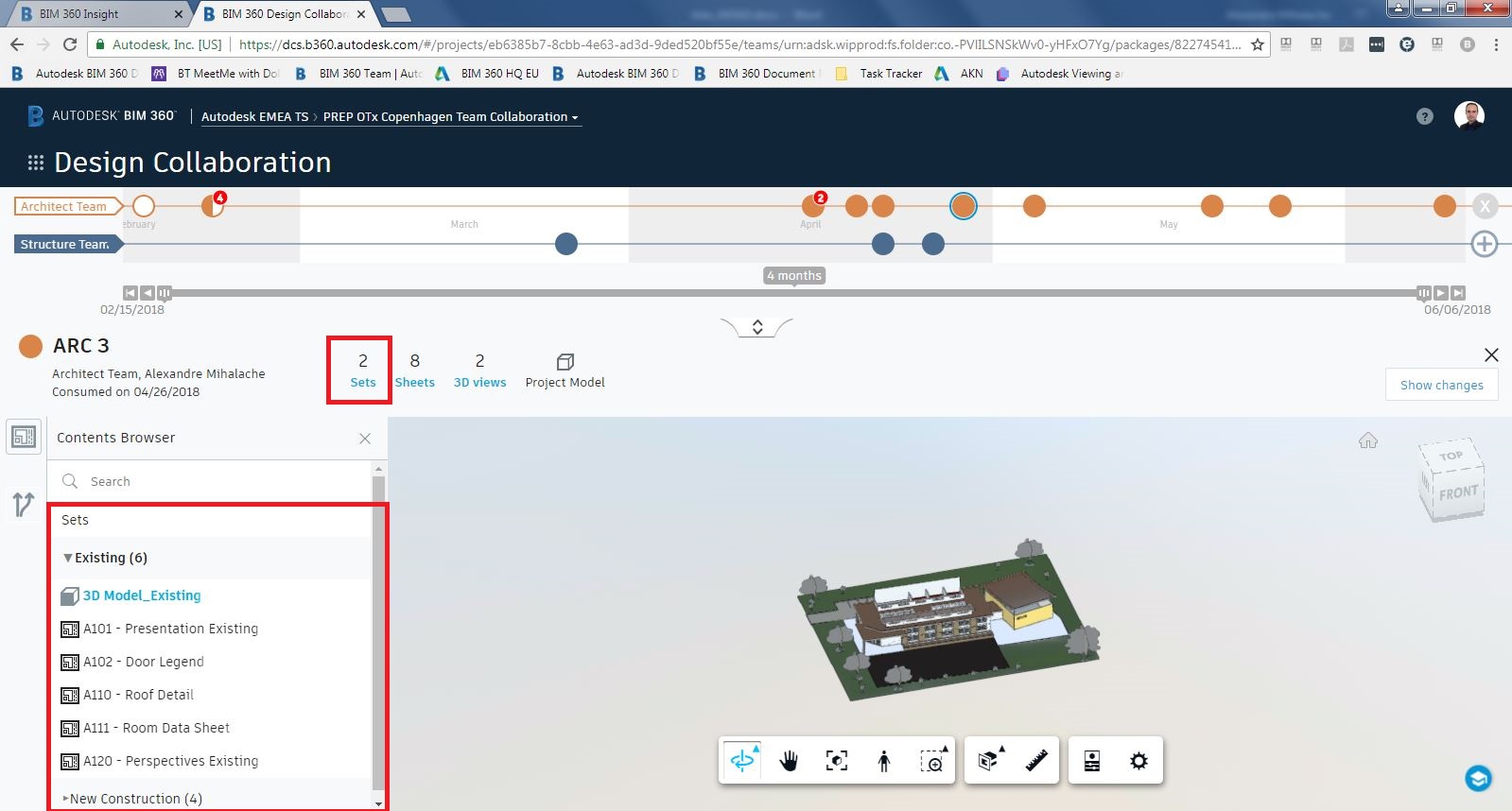 Analyze data in cloud-based BIM models from other teams or trades