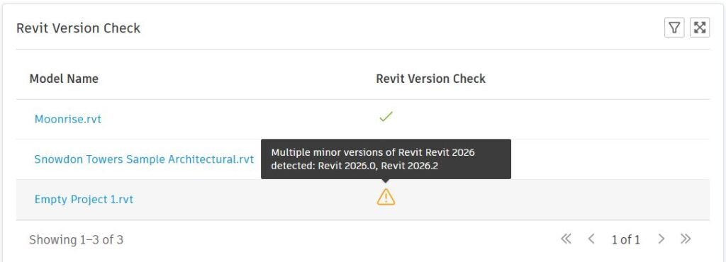 Screenshot of Revit version check.