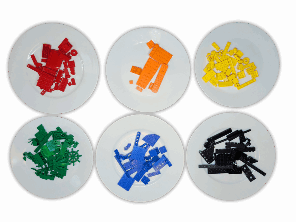 Legos sorted by color