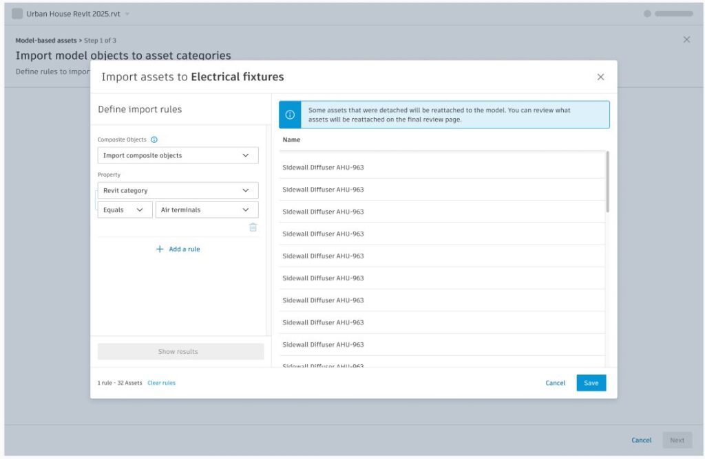 Mapping rules changes screenshot
