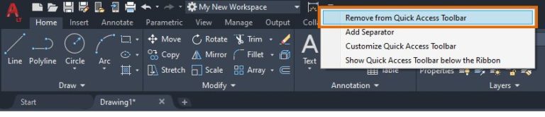 How to Customize the Quick Access Toolbar in AutoCAD LT | AutoCAD Blog ...