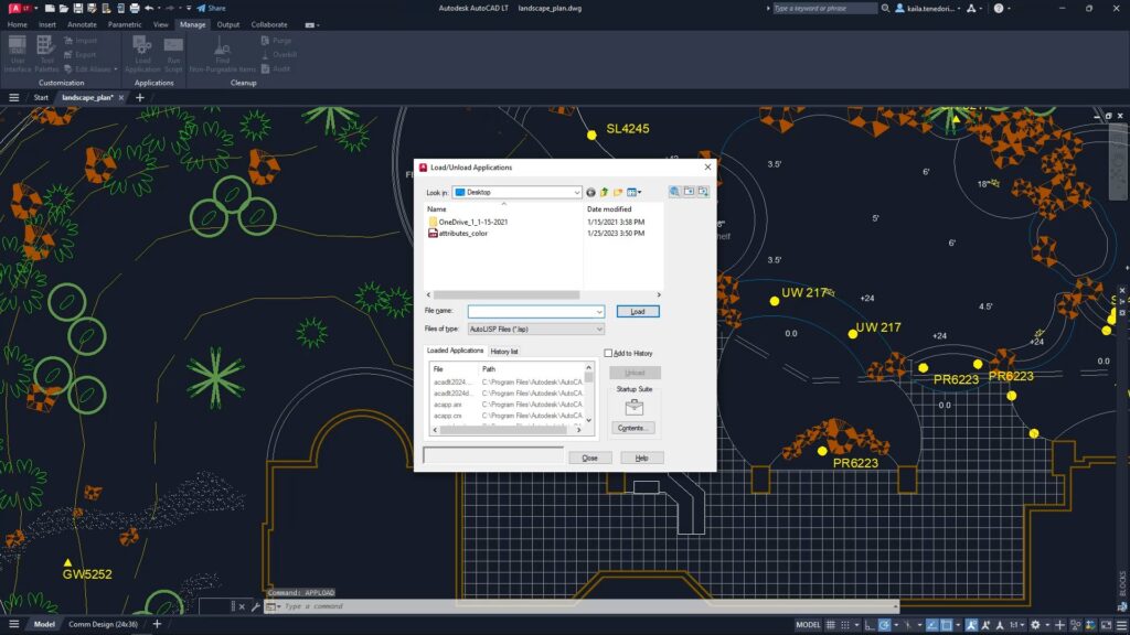 AutoLISP 和 AutoCAD LT 屏幕截圖