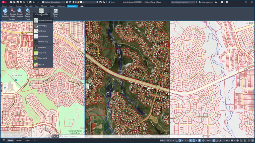 ArcGIS® Basemap styles in AutoCAD LT 2025