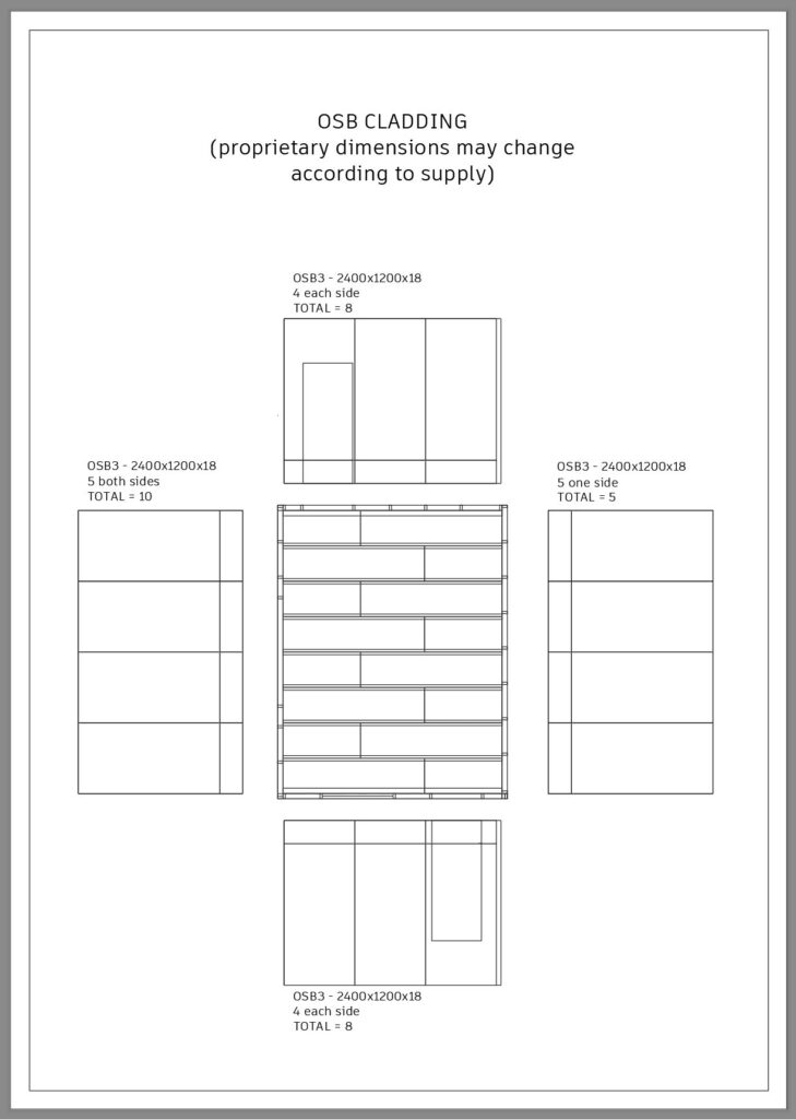 Figure 5 – The OSB cladding drawing for estimating