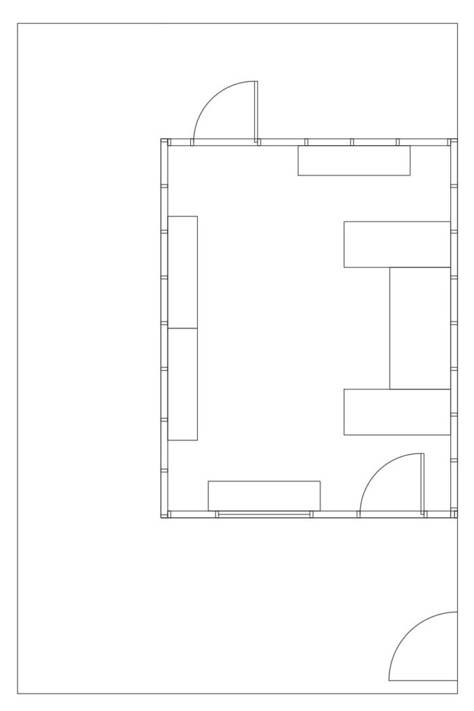Figure 2 – A simple plan to highlight the timber framing