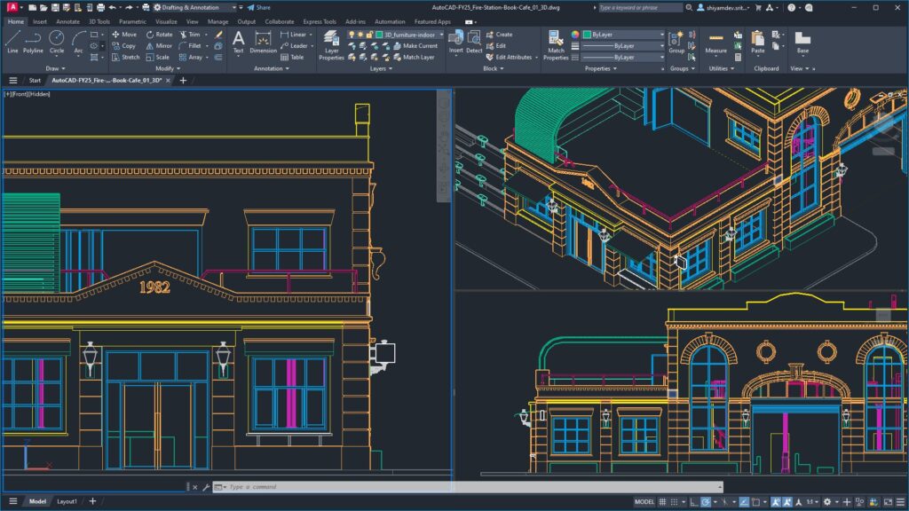 Screenshot of AutoCAD drawings