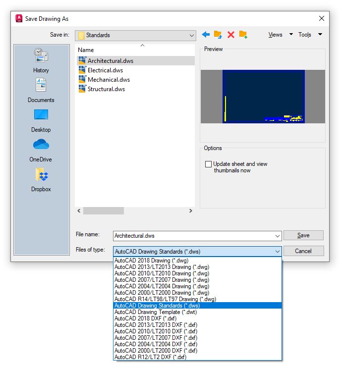 AutoCAD standards checker screenshot