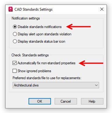 CAD Standards Settings 2 screenshot