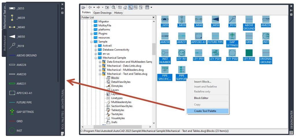 Tool palette screenshot