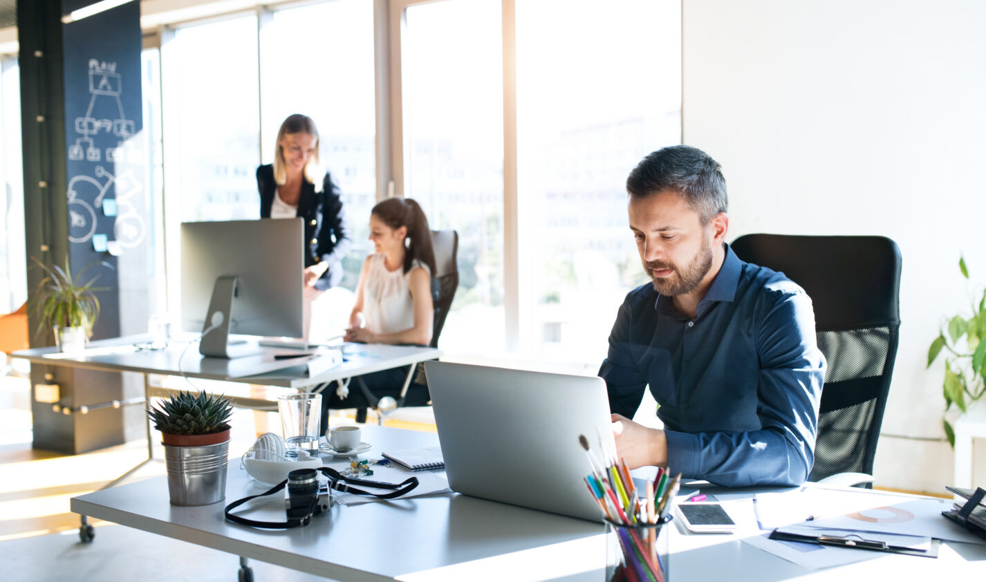 Man working at computer in office