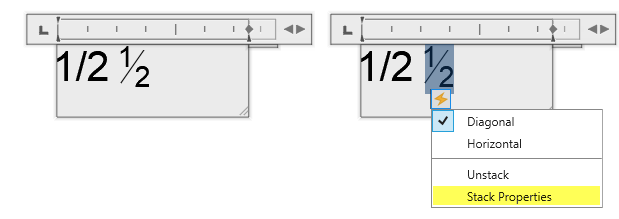MText Stack Properties screenshot