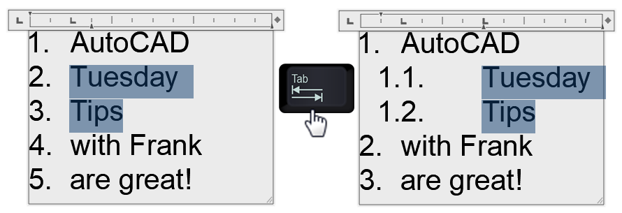MText lists screenshot