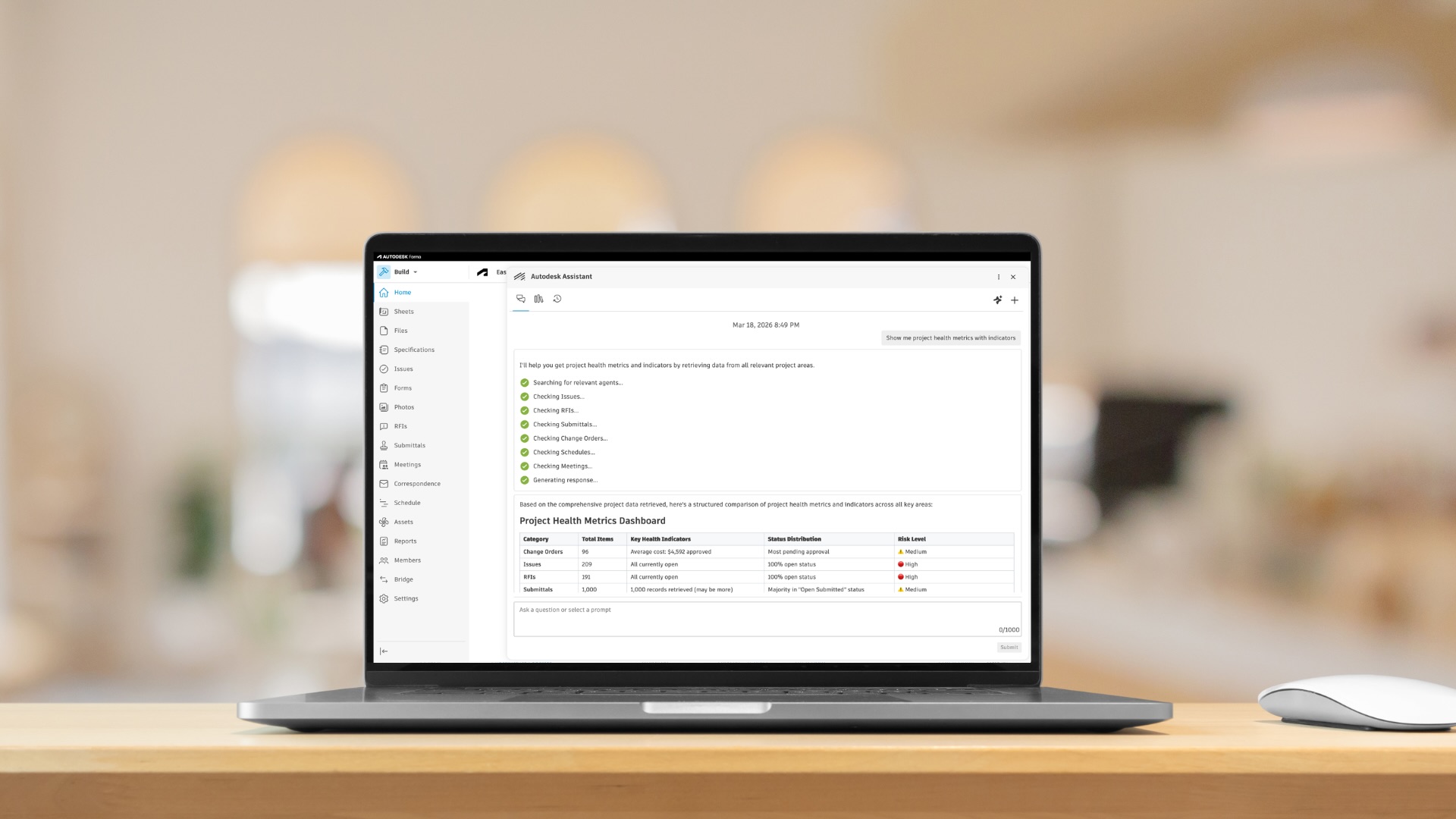 Autodesk assistant in Autodesk Forma