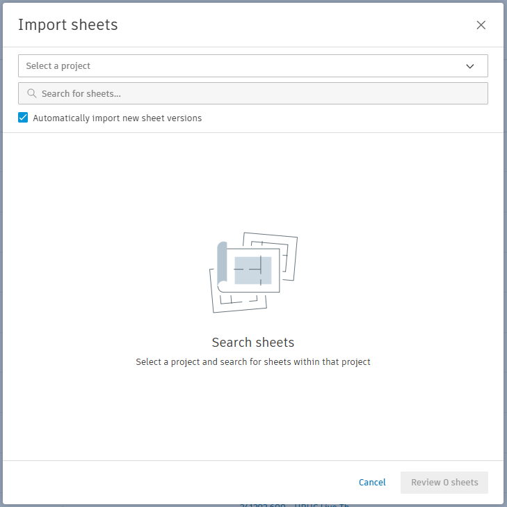 import sheets from autodesk forma