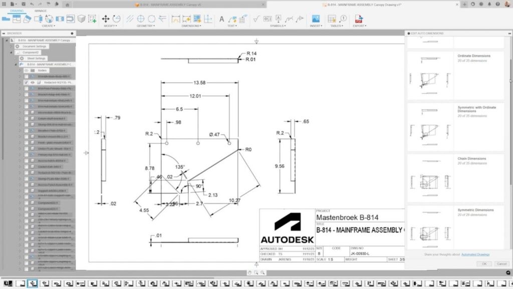 2D drawing in Autodesk Inventor
