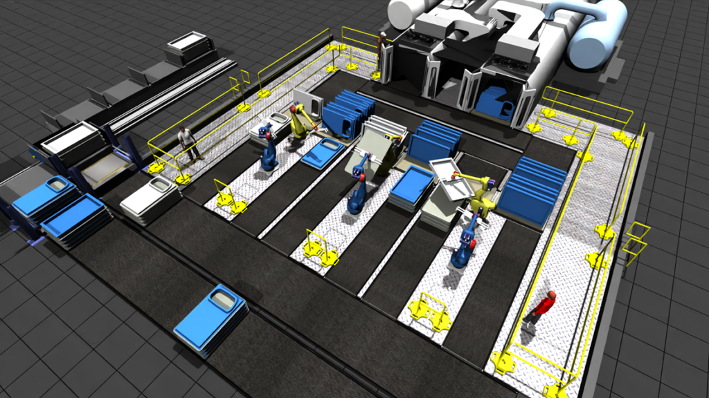 Warehouse simulation using Autodesk FlexSim