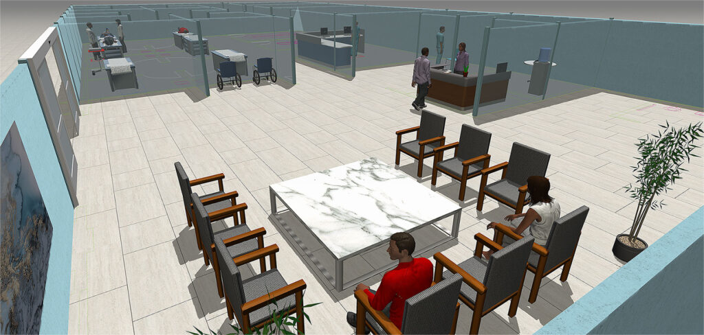 FlexSim for 3D simulation modeling in healthcare.