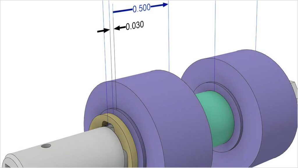 Tolerance analysis in Autodesk Inventor.