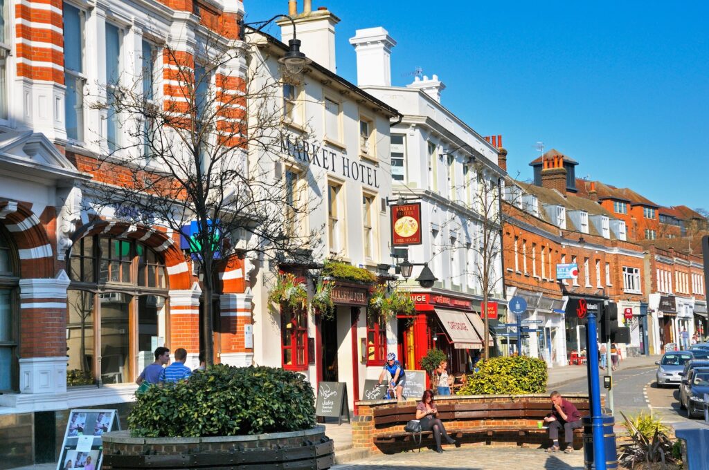 Reigate High Street, Surrey, England, UK
