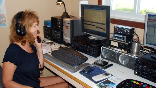 person-operating-ham-radio-station