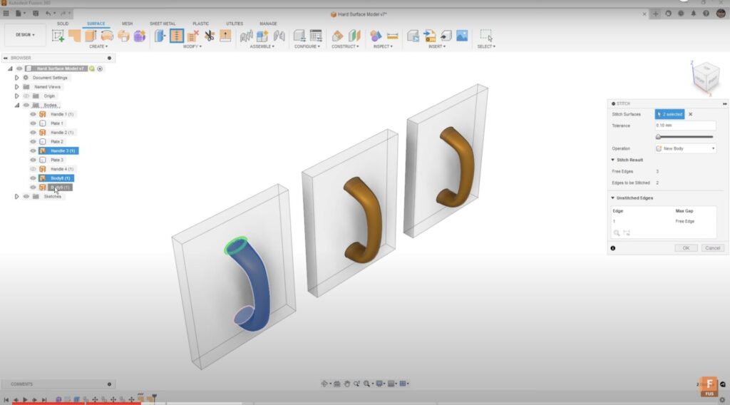 Using surface tools in Fusion