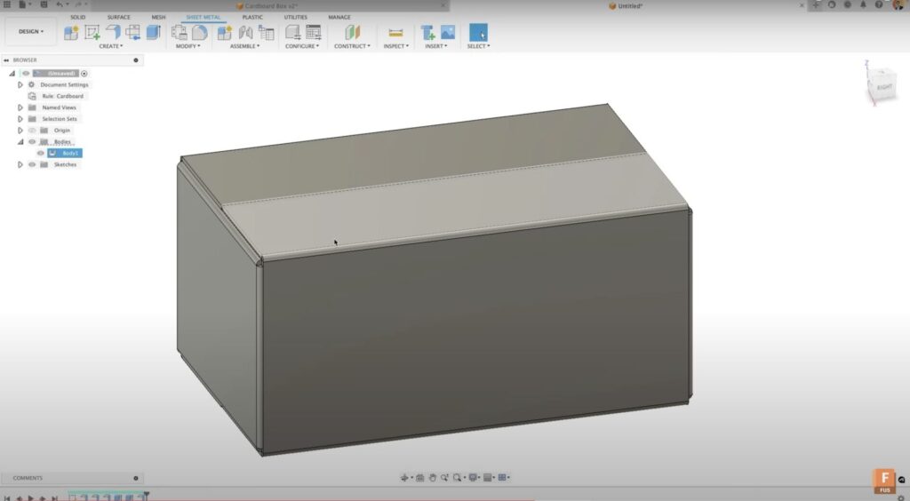 Folded cardboard box design