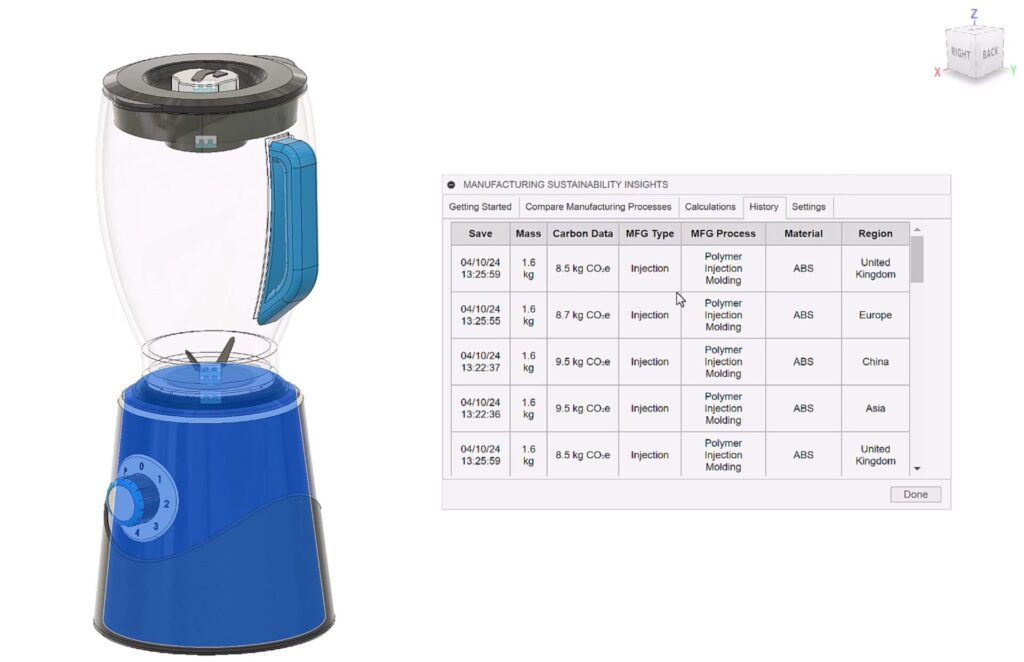 Manufacturing Sustainability Insights Add-on for Autodesk Fusion