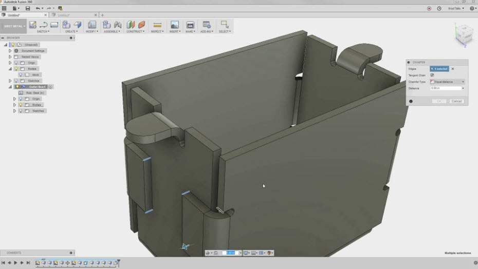 Sheet metal design in Autodesk Fusion