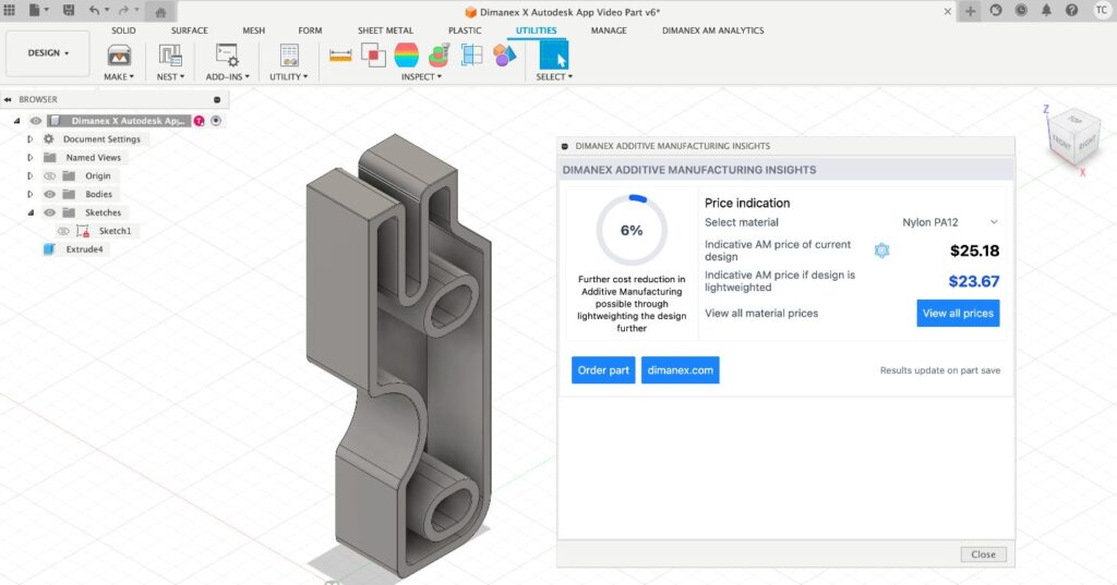 DiManEx AM Analytics for Autodesk Fusion