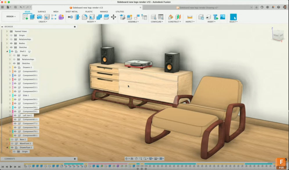 Furniture design software, Autodesk Fusion.
