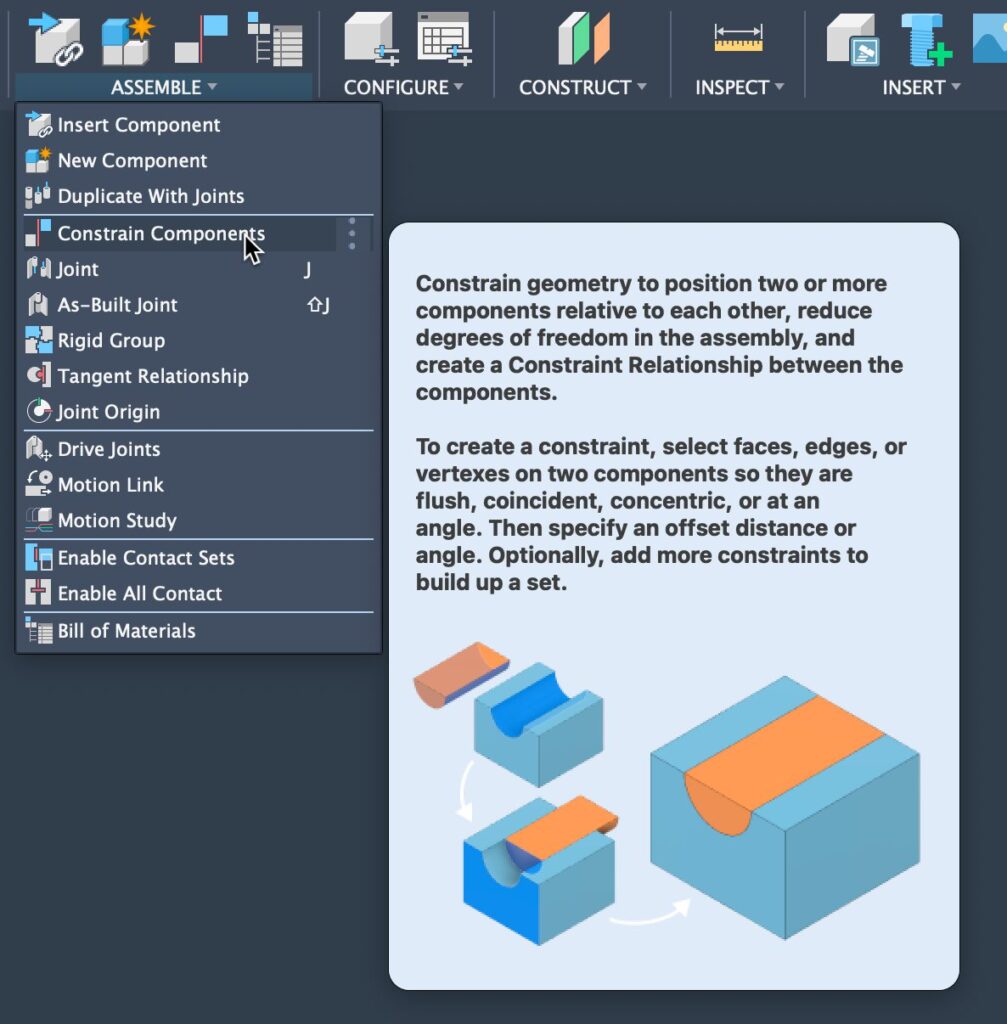 Constraints in Autodesk Fusion.