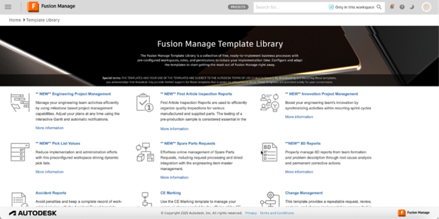 Fusion Manage template library