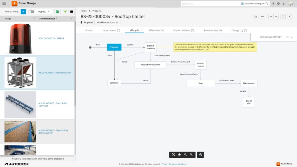 Product portfolio management in Autodesk Fusion Manage Extension.