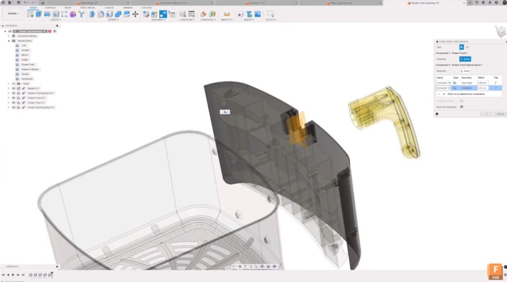 Constraints in Autodesk Fusion.