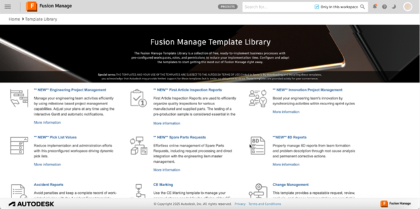 Bibliothèque de modèles de gestion de Fusion