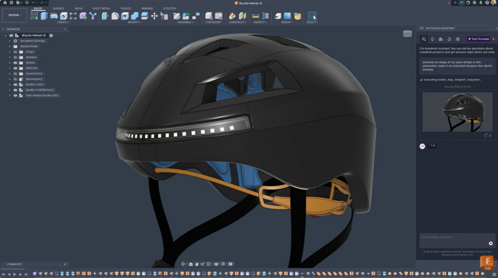 Autodesk Assistant in Autodesk Fusion.