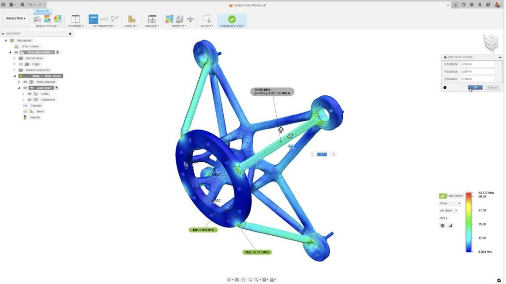 Simulation study in Autodesk Fusion.