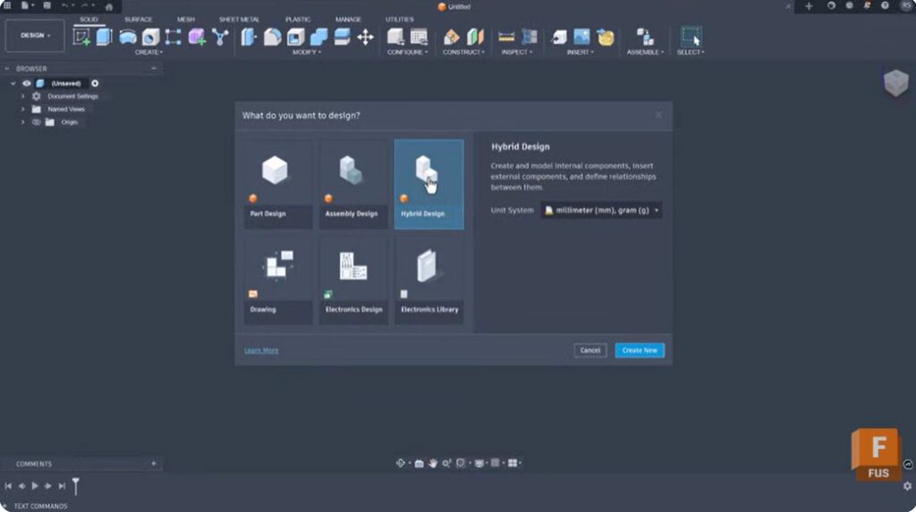 Intent-driven design in Autodesk Fusion