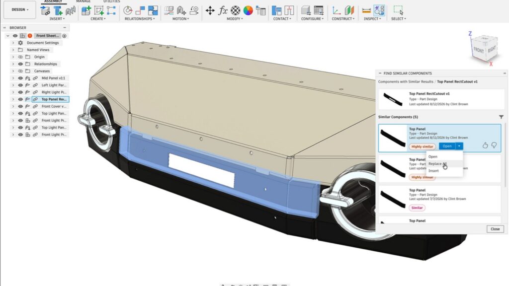 Find Similar in Autodesk Fusion.